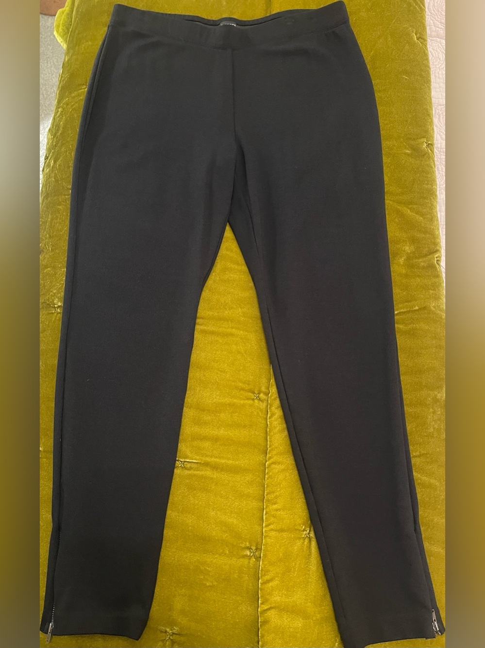 Talbots Black Women’s Stretch Pants with Zip Hems